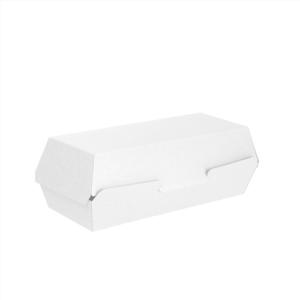 50 boites "hot dog" jetables carton blanches 23.2 x 9 x 6.3 cm