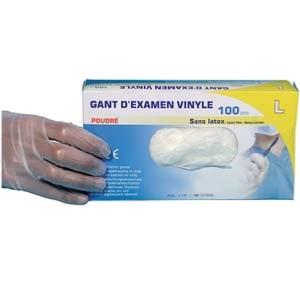 100 gants vinyles à usage unique poudré / Extra Large 10