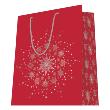 1 sac motif Noël rouge poignées cordelières 26 + 13 x 32 cm