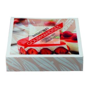 50 boites pâtissières Delicieux carton colorées 18 x 5 cm