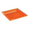 12 assiettes carrées plastiques orange 18 cm