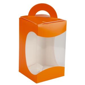 25 boites à œuf carton orange à fenêtre 95 x 95 x 160 mm