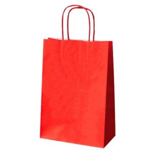 250 sacs cabas krafts rouge à poignée ficelle 20 x 10 x 29 cm
