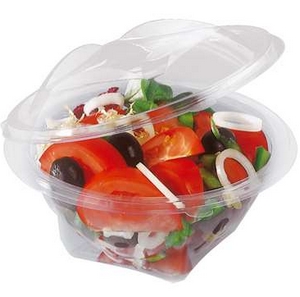 50 bols salade jetables avec couvercle déchirable en plastique 750 ml