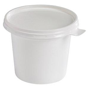 40 pots à crèmes blancs jetables en plastique avec couvercles 1000 ml