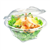 50 bols salade jetables avec couvercle déchirable en plastique 1000 ml