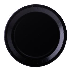 10 assiettes noires carton 18 cm