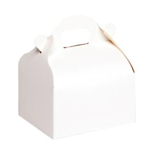 50 caissettes pâtissières blanches à poignée carton 12 x 10 x 7 cm