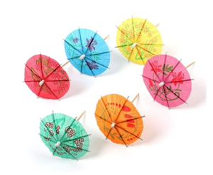 144 piques ombrelles colorées 9 cm