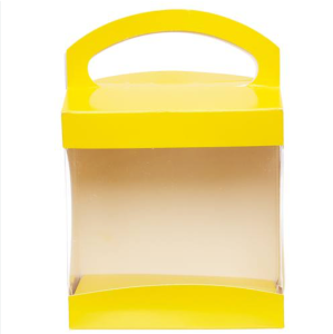 25 boîtes à oeuf carton jaune à fenêtre 155 x 155 x 250 mm N°6