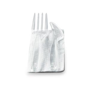 250 kits couverts plastique réutilisables couteaux + fourchettes + serviettes