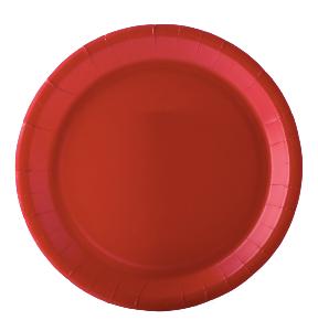 10 assiettes rouges carton 22 cm