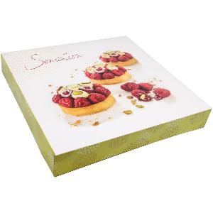 25 boites pâtissières carton colorées 33 x 5 cm