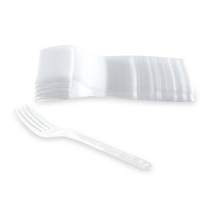50 fourchettes plastique réutilisables cristal 180 mm