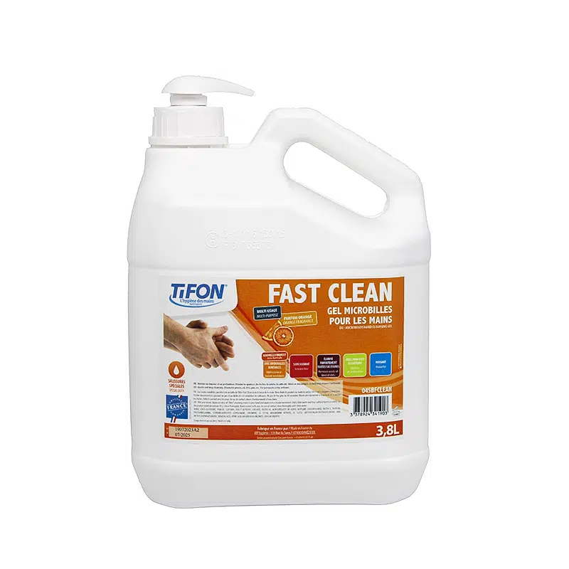 Gel de mãos com microesferas com aroma a laranja e bomba 3,8 litros