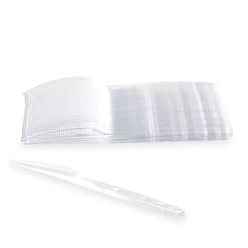 Reusable plastic knife, crystal, 180 mm, 50 pcs.