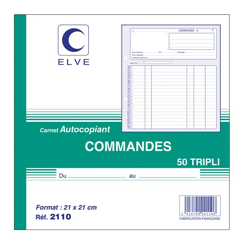 Carnet de commande 50 tripli 210 x 210 mm