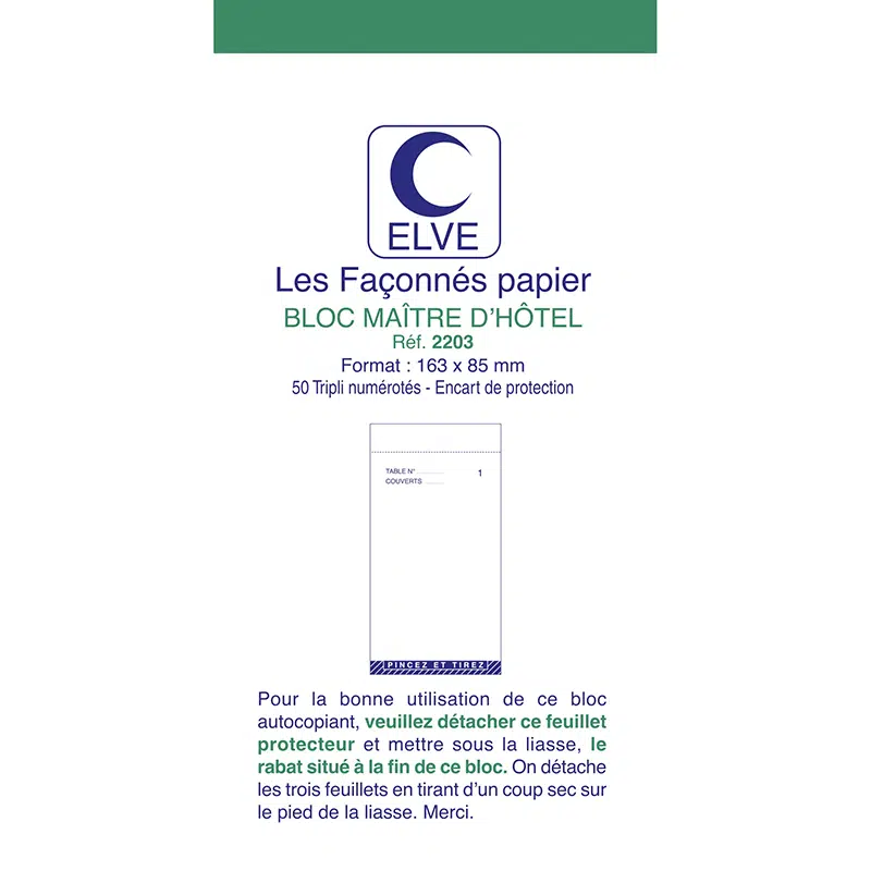 Bloco de notas de empregado de mesa 50 triplicados 165 x 85 mm