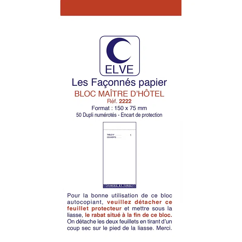 Bloco de notas de empregado de mesa 50 folhas duplas 150 x 75 mm