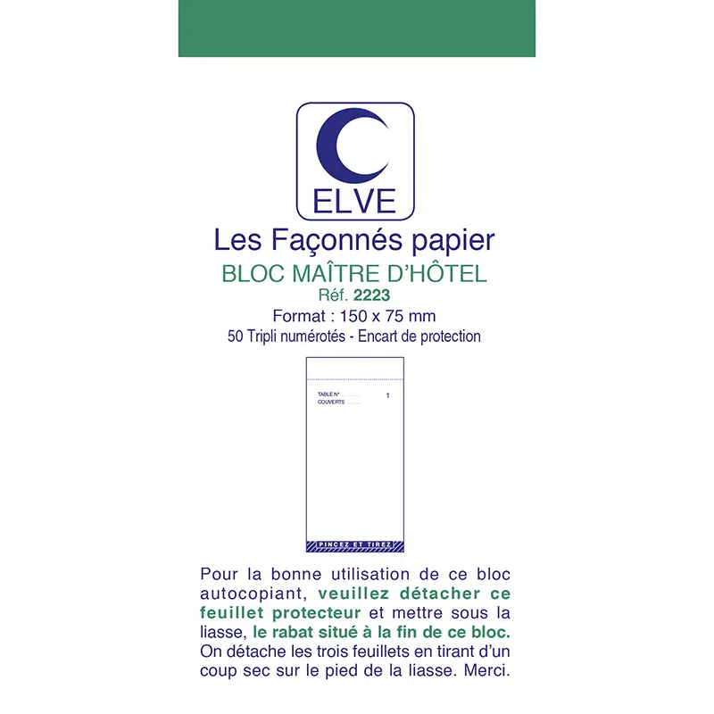 Bloco de notas de empregado de mesa 50 triplicados 150 x 75 mm