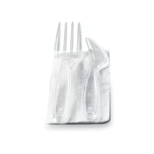 250 wiederverwendbare Plastikbestecksets Messer + Gabeln + Servietten