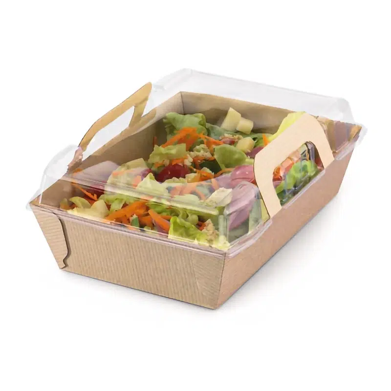 Cesta de comida caliente Kraft con ventana, 100