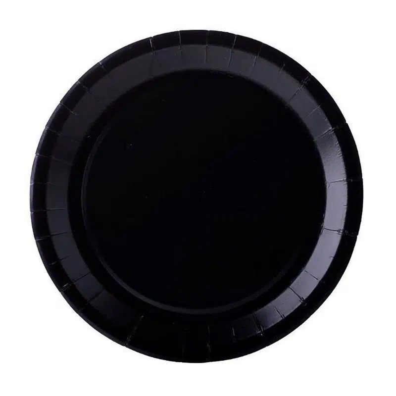 Schwarzer Pappteller 18 cm pro 10