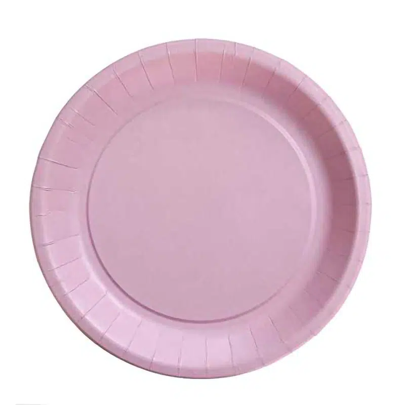10 pastel pink paper plates 18 cm