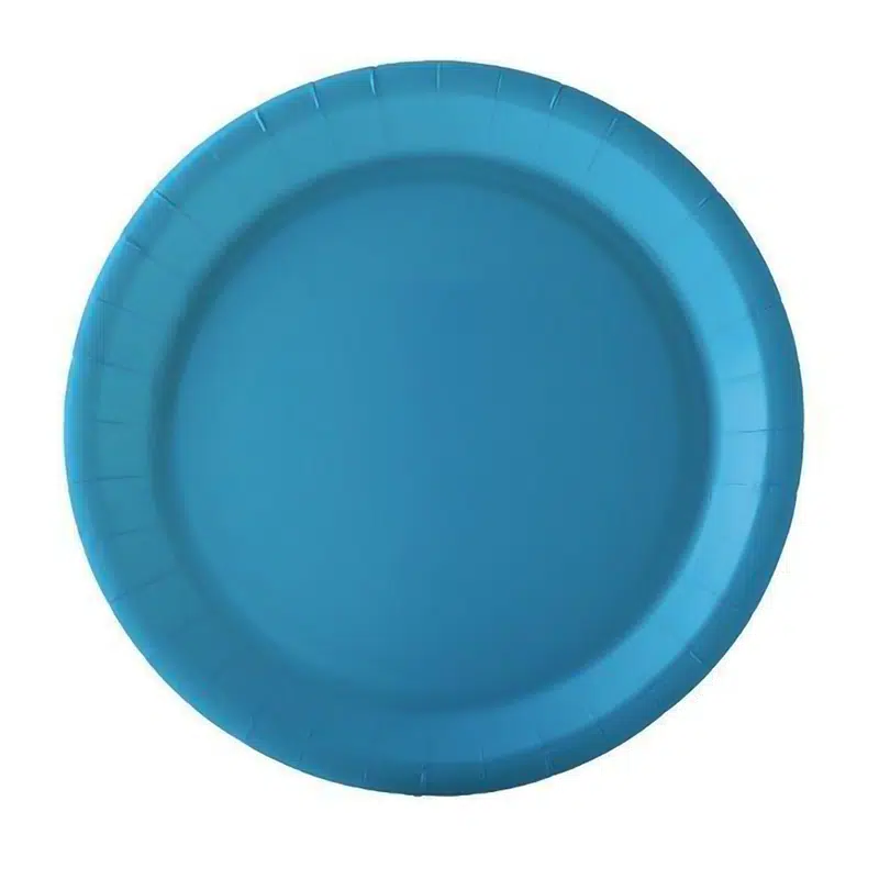 Plato de papel turquesa 18 cm, paquete de 10