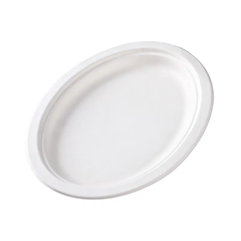 50 biologisch abbaubare ovale Teller 26 cm