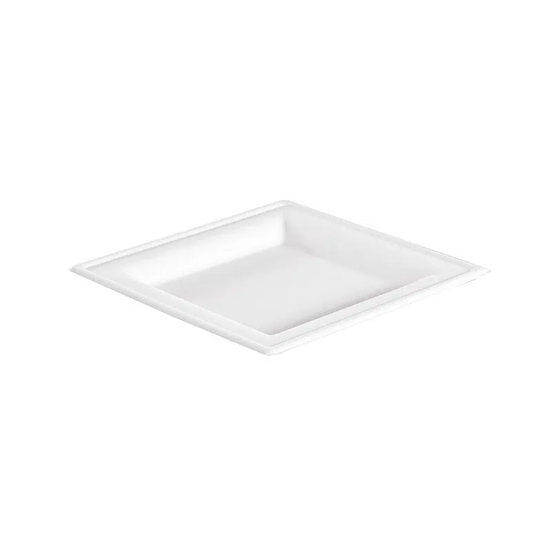 Assiette carré à dessert biodégradable 16 cm par 50