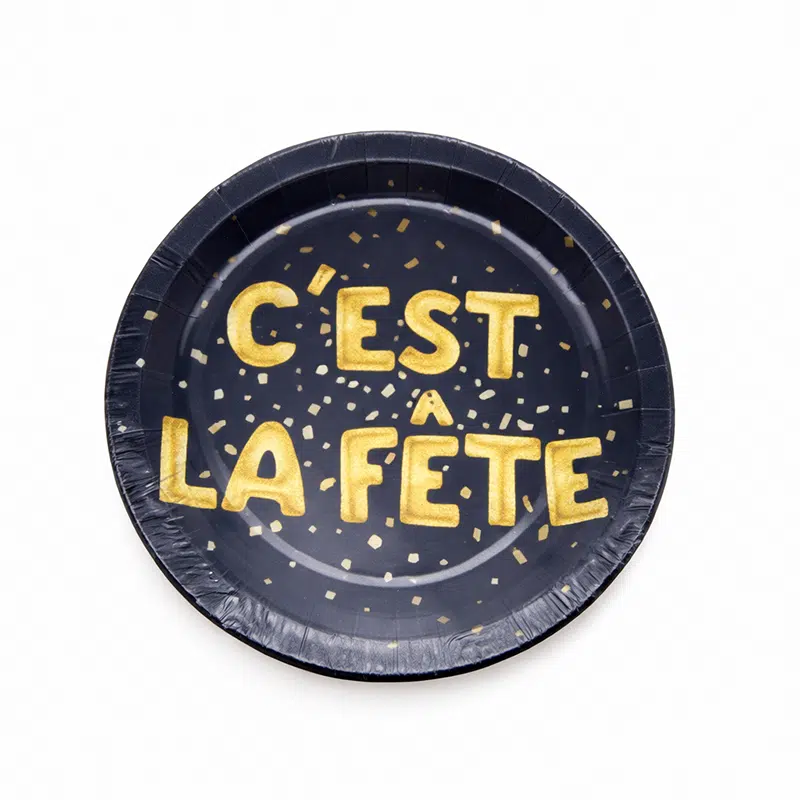 Piatto in cartone “c’est la fête” 23 cm x 8