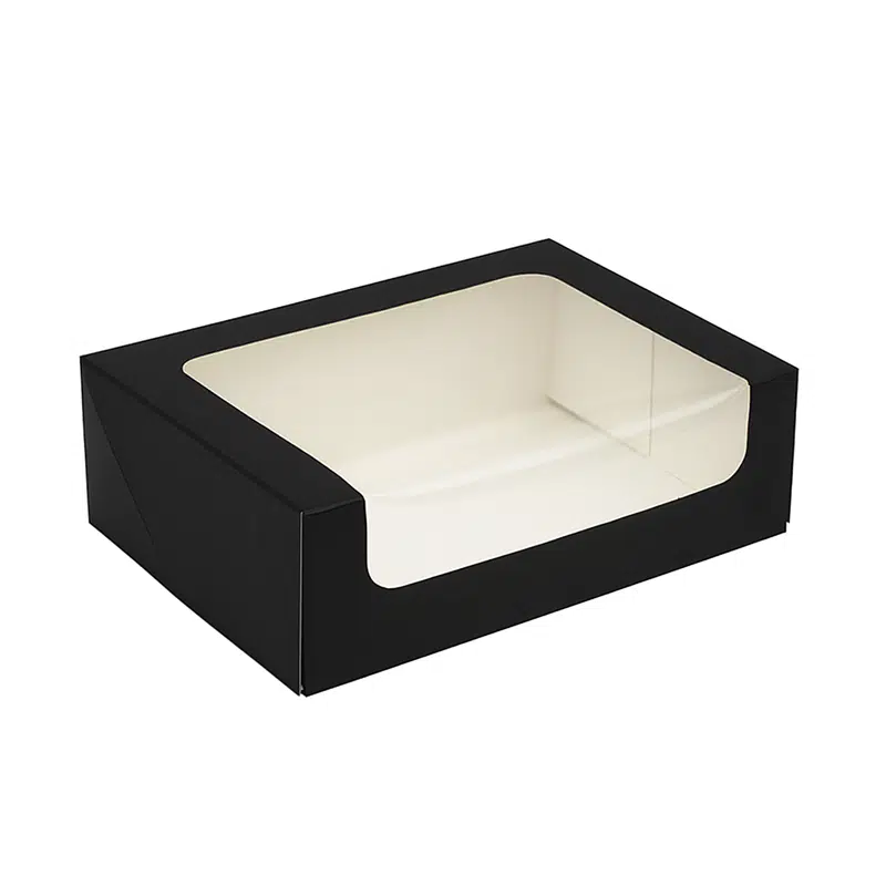 Boite macarons noire carton pour 12 / 16 macarons