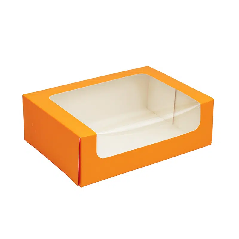Boite macarons orange carton pour 12 / 16 macarons