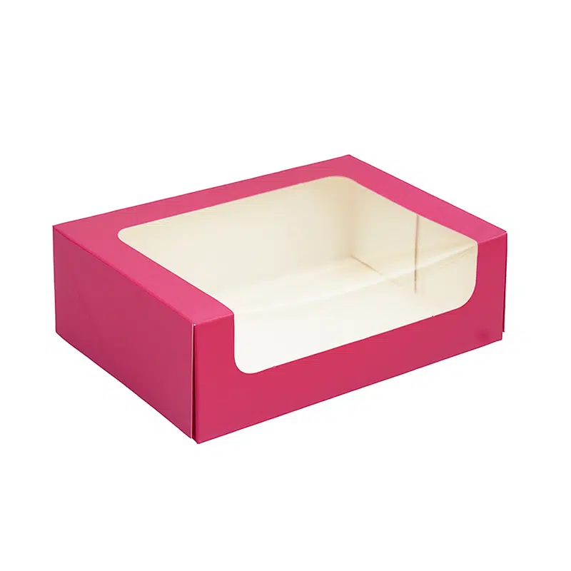Boite macarons rose carton pour 12 / 16 macarons