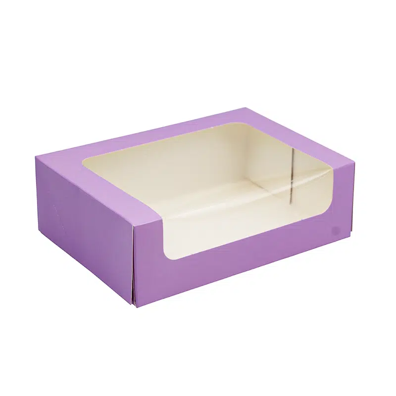 Boite macarons parme pour 12 / 16 macarons en carton