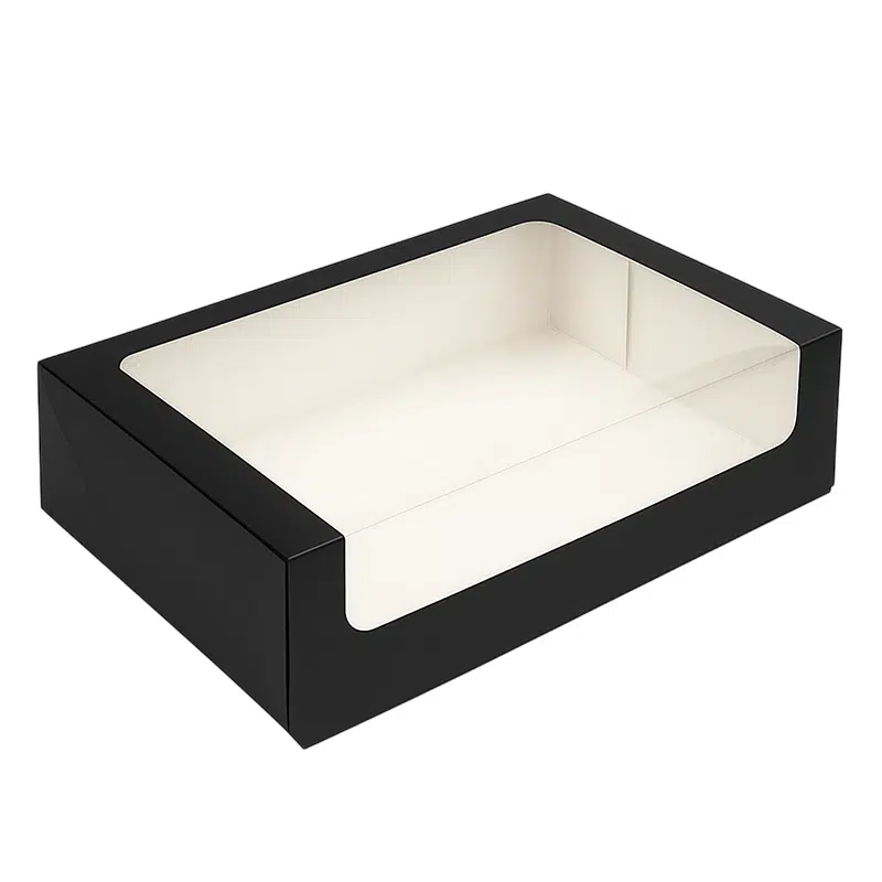 Boite macarons noire carton pour 25 macarons