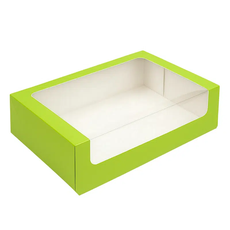 Boite macarons verte carton pour 25 macarons