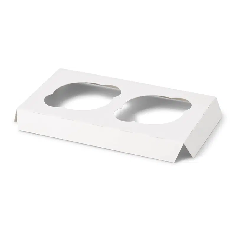 Calage cupcake 2 emplacements carton blanc par 25