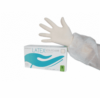 100 guantes de examen de látex sin polvo pequeños 7