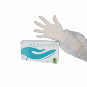 100 guantes grandes de examen de látex sin polvo 8/9