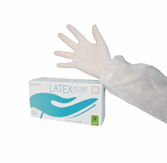 100 luvas de exame de látex em pó extra grandes 9,5