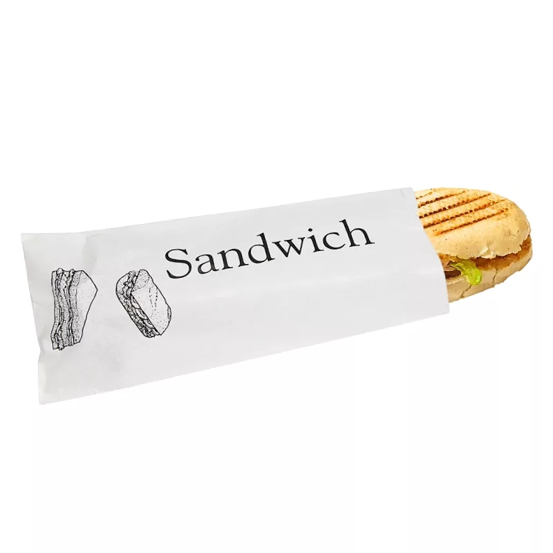 Sac sandwich kraft blanc 12 + 5 x 30 cm par 1000