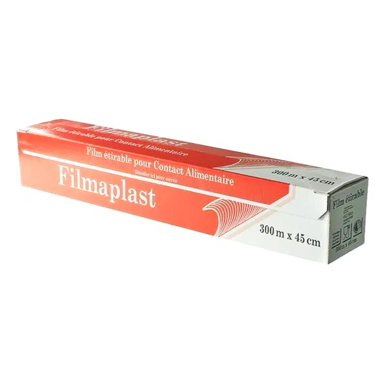 Stretchfolienrolle für Lebensmittel in Spenderbox 300 x 0,45 m