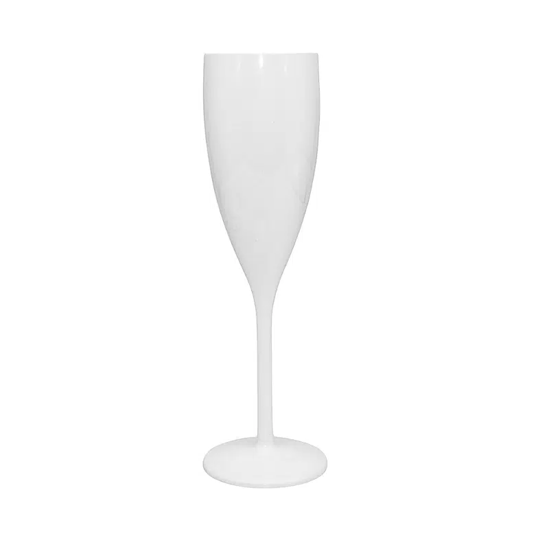 Wiederverwendbare Champagnerflöte weiß unzerbrechlich 15 cl