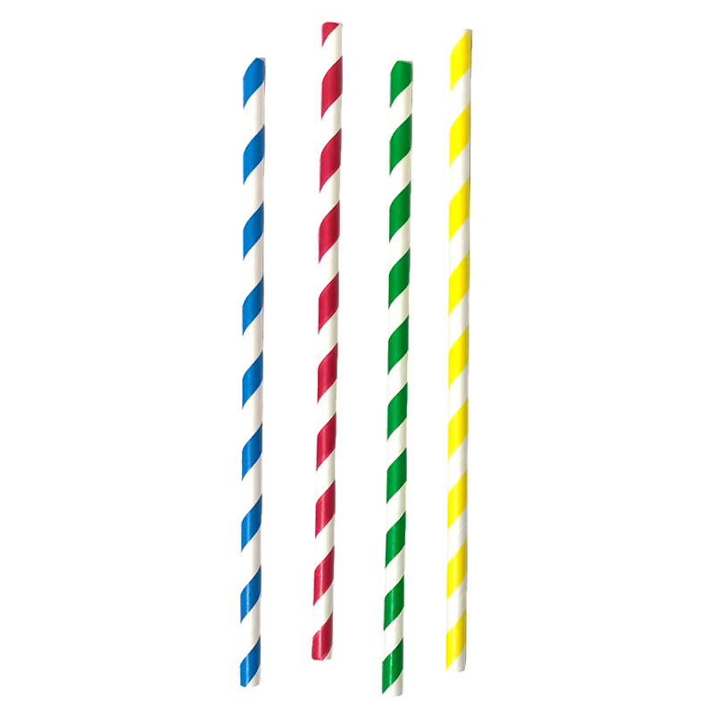 Papierstrohhalm bunt gerade 200 mm Ø 6 mm pro 100
