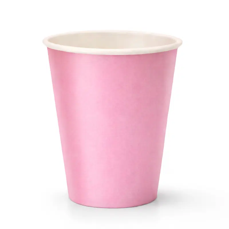 Bicchiere in cartoncino rosa pastello 20 cl confezione da 25