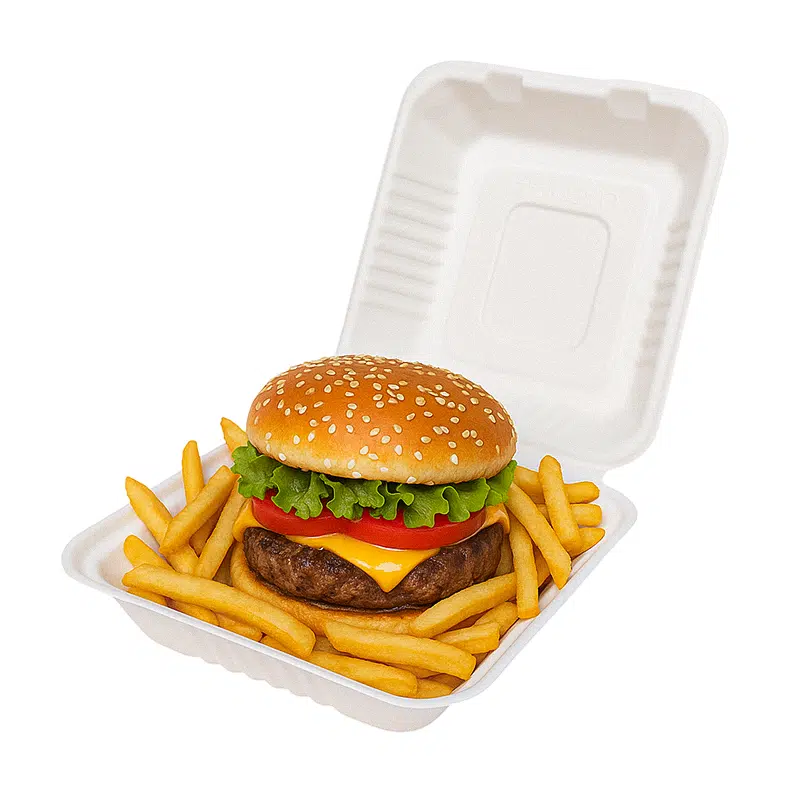 Biodegradable bagasse burger box 230 x 230 x 80 mm, 50 pcs.
