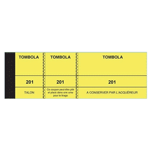 Almohadillas de rifa amarillas 100 hojas 50 x 150 mm