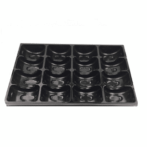 50 inserções de plástico preto 16 macarons para caixa
